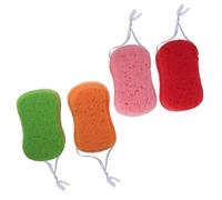 Beavorty 4piezas Esponjas De Baño Exfoliantes De Color Aleatorio y Naturales Para Ducha Limpieza y Masaje Corporal Aptas Bebés