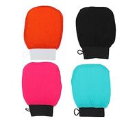 Beavorty 4piezas Guantes Exfoliantes De Ducha Manoplas Para Baño Limpiadores De Con Perfectos Para Exfoliación y Limpieza Profunda Colores Aleatorios