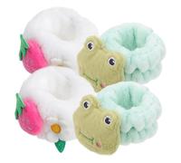 Beavorty 4piezas Pulsera De Lavado Facial Muñequera Absorbente Para Cuidado Banda Portable y Ejercicio Diseño Adorable