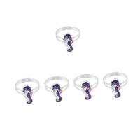 Beavorty 5 Anillos Descoloridos Por La Temperatura Anillos De Aleación De Zinc Joyería Del Estado De Ánimo