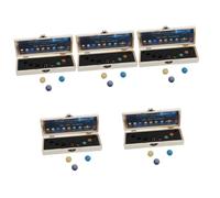 Beavorty 5 Juegos Cristal Del Solar Decoración De Planetas Del Solar Soporte De Madera Para Exhibición En Casa Herramienta De Enseñanza De Cristal Muestra Natural