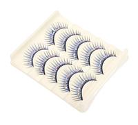 Beavorty 5 Pares de Pestañas Postizas Azules con Tallo Rígido de Fibra Química, Gruesas y Glamorosas para Fiestas y Cosplay