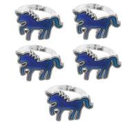 Beavorty 5 Piezas Anillo De Temperatura Animal Anillos De Chicas Adolescentes Anillo De Unicornio Que Cambia De Color. Con Cuentas Edad De Adolescencia Ánimo Meñique Para Aleación De Zinc