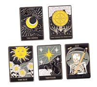 Beavorty 5 Piezas Broches De Tarot Pin De Tarot Broche Para Ropa Esmaltado Para Solapa Broche Creativo Para Sombreros y Bufandas Decorativo Para Mujer