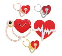 Beavorty 5 piezas de Aleación de Zinc con Diseño de Estetoscopio Broches Decorativos para Doctoras y Estudiantes de Enfermería Accesorios Médicos Esenciales para Enfermeras y Profesionales