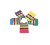 Beavorty 5 Ponchos Decorativos para Botellas de Vino y Cerveza, Mini Sarapes de Algodón Rayas Arcoíris, Colores Verde, Púrpura, Rojo, Azul Lago y Amarillo, Accesorios para Fiestas