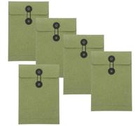 Beavorty 5 Sobres de Papel Kraft Estilo Retro 23x16 Cm, Color Verde Vintage, Cierre de Botón y Cordón, Sobres Pequeños para Cartas, Felicitaciones y Almacenamiento en Oficina o Escritorio