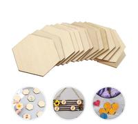 Beavorty 50pieza Hexagonales Madera Haya Adornos Decorativos Manualidades Familiares Fiesta Cumpleaños Navidad