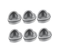 Beavorty 6 Piezas Azucarero Forma De Corazón De Hojalata Caja Para Dulces y Golosinas Cajas De Almacenamiento Para Regalos Color Plateado Recipientes