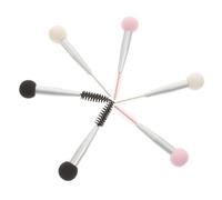 Beavorty 6 Piezas cepillo de cejas de doble punta bigudí paleta de sombras de ojos brochas de maquillaje esponja maquillaje licuadora kit de pestañas esponja base aplicadores de maquillaje