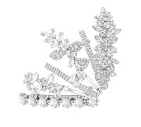 Beavorty 6 Piezas conjunto de pinzas para el cabello pasadores de pelo adornado con cristal cabañas elegantes de diamantes de diamantes Wedding Bridal Short bobby pins boda Metales Plata