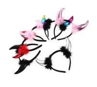 Beavorty 6 Piezas De Diadema De Cuerno De Para Halloween 6 Piezas De Diadema De Unicornio Diadema De Cuerno De Buey Diadema De Halloween Diadema De Vaca Diademas Para Mujeres