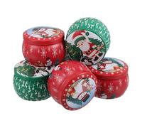 Beavorty 6 Piezas Lata de Hierro Redonda para Velas Navideñas de 4.4oz, Reutilizable y Segura, Adecuado para Eventos Festivos y Viajes Navidad