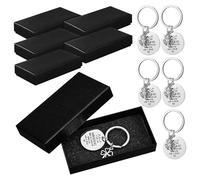 Beavorty 6 Piezas llavero Keychains para mujeres Buena suerte encantos favores de la fiesta de graduación colgante de cadena clave amuletos clave para mochila Acero inoxidable