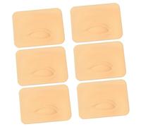 Beavorty 6 Piezas Módulo De Práctica De Cejas Piel Pinceles Mano Falsa Facial Máscaras Limpiador De Brochas De Maquillaje Falso Depurador De Cuerpo Real Pestañas Gel De Sílice