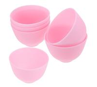Beavorty 6 Piezas Silicone Bowls para Mezcla de Mascarillas Faciales Recipientes de Silicona para DIY Cuidado Piel Fácil Limpieza y Uso Repetido de Tazones Medianos Rosa para