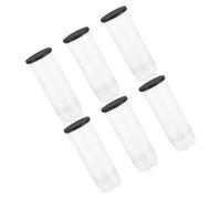 Beavorty 6 Tubos Transparentes de PVC para Balones de Tenis con Tapa Negra, Soporte Portátil para Almacenamiento en Interiores y Exteriores, Organizador Resistente y Práctico
