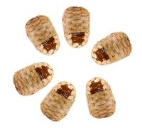 Beavorty 6 Unidades de Nidos Artesanales para Pájaros de Bambú Ganchos, Refugio Colgante Adecuado para Exteriores y Decoración de Jardín