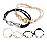 Beavorty 6piezas Pulseras Cabello Coleteros Elásticos y Gomas Pelo Para Mujer Cuerda Cabello Color Negro y Material Suave