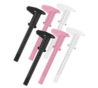 Beavorty 6piezas Regla De Medición De Cejas Herramienta De Medición Facial Calibrador Práctico y Duradero Para Diseño De Cejas Fácil De Usar y Transportar Blanco Negro Rosa