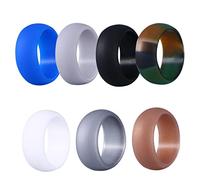 Beavorty 7 Piezas Anillos De Silicona Dedos Alianzas De Boda De Goma Anillos De Silicona Para Pareja Colores Para Hombre Para Uso Diario y Actividades Al Aire