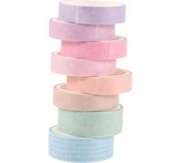 Beavorty 8 Rollos de Cinta Washi Decorativa Multifuncional para Manualidades y Scrapbooking, Colores Sólidos, Adhesiva y Fácil de Pegar, Set Adecuado para Bricolaje y Proyectos Creativos