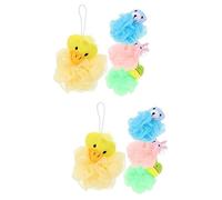 Beavorty 8piezas Esponjas De Baño Para De Exfoliación De Animales De Dibujos Animados Suaves y Divertidas Para Baño De Patito Conejo Rana Oso