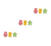 Beavorty 9piezas Esponja De Baño Para Bebés De Diseño De Animalitos Estrella De Mar Oso y Conejo Esponja Natural De Loofah Suave y Absorbente Para Baño Del Recién Nacido