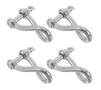Beavorty Acero Inoxidable Grillete de Horquilla Retorcida Pasador Roscado, | Anclas y Pernos de Ojo, Ajuste Rápido en Muelles, Acabado Plata Reflectante
