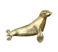 Beavorty Adorno Retro de Foca de Latón Dorado para Decoración del Hogar y Oficina, Pieza Coleccionable y Artesanal Delicada y Creativa Varios Estilos