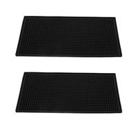 Beavorty Alfombrillas Resistentes al Calor para Plancha y Rizador de Cabello Negras, Set 2 Piezas, Silicona Antideslizante para Protección de Encimeras en Salones y Viajes