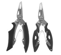 Beavorty Alicates de Pesca Multifuncionales de Acero Inoxidable, Tijeras Pequeñas y Cortador de Alambre Portátil, 2 Piezas Negras Resistentes al Desgaste para Pesca, Control y Uso Diario