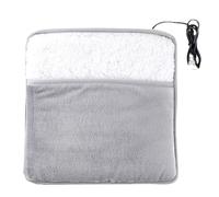 Beavorty Almohadilla Eléctrica Calefactable para Pies de 30X30 CM Calentador de Pies USB Portátil Plegable Tela de Vellón Gris Tapete Térmico para Escritorio y Uso Hogar Confort Térmico