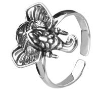 Beavorty Anillo de Elefante Retro para Mujer, Anillo de Animal Ajustable Diseño Delicado y Acabado Envejecido, Adecuado para Fiestas y Reuniones Sociales