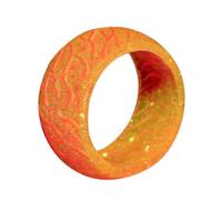 Beavorty Anillo Mujer Resina Naranja Nº7 Luz Nocturna Efecto Grieta Divertido para Fiestas, Viaje y Uso Diario, Anillo Pequeño Decorativo y Ligero