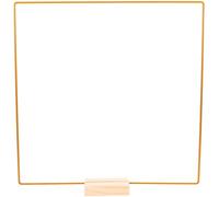 Beavorty Aros de Metal para Manualidades de 30 Cm X 3 Mm con Base de Madera Negra, Aro Floral Multifunción para Decoración de Mesa de Boda y Centros de Mesa DIY