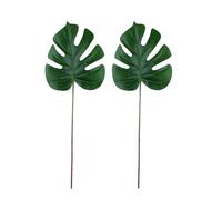 Beavorty Artificiales sin Riego y Fáciles de Cuidar de Plástico de Monstera Verdes Paquete de 2 Piezas para del Hogar y