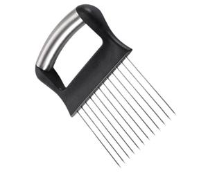 Beavorty Asistente para Cortar Alimentos Multifunción de Acero Inoxidable, Aguja para Cebolla y Carne, Cortador de Frutas y Verduras, Herramienta para Cocina sin Protección, Mango Hueco