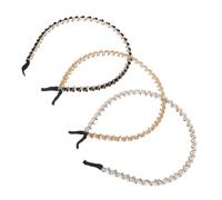 Beavorty Banda para El Cabello para Mujer 3 Piezas Elegante Diadema Fina de Cristal Diadema de Metal para Mujeres Diademas para Niñas Cabello para Bodas
