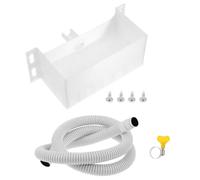 Beavorty Bandeja de Drenaje para Aire Acondicionado de Plástico Blanco con Borde Elevado y Fácil Instalación para Mini Split, Adecuado para Decoracion Verano en Balcones y Paredes Externas