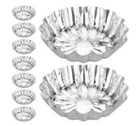 Beavorty Bandejas de Postre de Aluminio Desechables, 100 Pcs, Moldes para Tartaletas de Huevo y Pudín, Mini Moldes para Hornear Cupcakes y Gelatina, Aptos para Cocina y Repostería