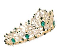 Beavorty Baroque Queen Wedding Crown Rhinestone Bridal Tiara Crystal Hairband For Bride Party Prom Accessories Metal