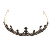 Beavorty barroca de novia coronas de reina de la boda para novias accesorios estilo barroco reina barroca enjoyada tiaras oro y nupcial exquisita aleación Black