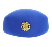 Beavorty boinas gorras para mujer sombrero de cosplay de fiesta uniforme de azafata de avion gorra de azafata decoración sombrero de avión traje de sombrero de azafata De lana Azul