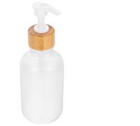 Beavorty Botellas De Champú y Frascos De Loción Dosificador, 2 Unidades De 300 Ml, Pet Plástico Mate Bomba De Bambú Blanca, Dispensador Rellenable Para Baño y Viaje