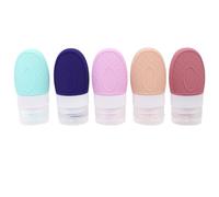 Beavorty Botellas de Subenvasado de Silicona de 37 Ml 5 Unidades Minibotellas Rociadoras de Viaje Contenedor de Cosméticos Rellenable para Maquillaje Gel de Ducha Material Seguro para su Uso