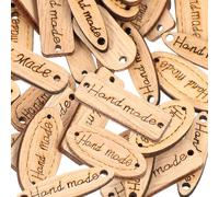 Beavorty Botones de Madera Artesanal de 3 Mm Grosor, 200 Unidades 2 Agujeros para Manualidades y Scrapbooking, Etiquetas Retro Decorativas para DIY y Proyectos Creativos