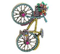 Beavorty Broche de Bicicleta Pedrería Brillante, Accesorio para Solapa de Mujer, Diseño Creativo para Eventos Sociales