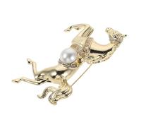 Beavorty Broche de Caballo con Perlas y Gemas de Imitación Broche de Solapa de Zodiaco para Mujer Accesorio de Joyería de Año del Caballo para Mamá Esposa Compañero Padre Tío