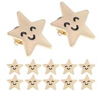 Beavorty Broche de Estrella de Cinco Puntas Cara Sonriente 12 Piezas Pin de Solapa para Accesorio Decorativo para Mochila y Ropa Acabado Galvanizado Resistente Adecuado para Fiestas
